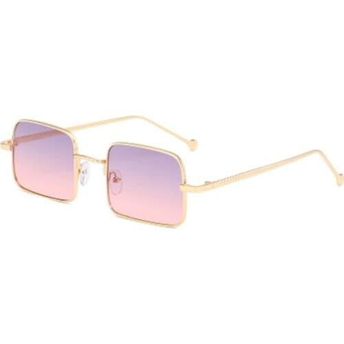 Fancy 2020 Gradient Metal Small Square Shades Sunglasses Mens Women