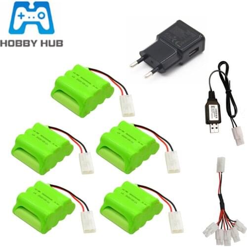 Ni-Mh 8.4v 3000mAh Battery AA NIMH Rechargeable Battery Pack + USB Charger Set For RC Toys Cars Boats Robots Tanks Guns Parts