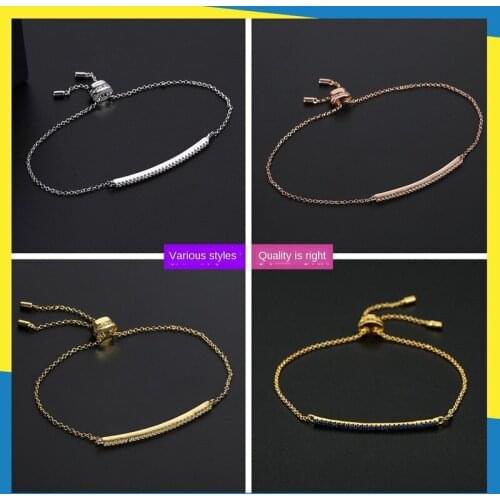 2020 new creative smile bracelet retractable simple inlaid gemstone retractable jewelry Gothic charm women brand jewelry