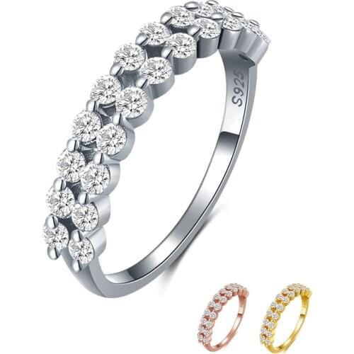 New 925 Sterling Silver Ring Minimalist Luxury Designe Rose Gold Fit Wedding Engagement Rings Gifts For Women Fashion Jewelry