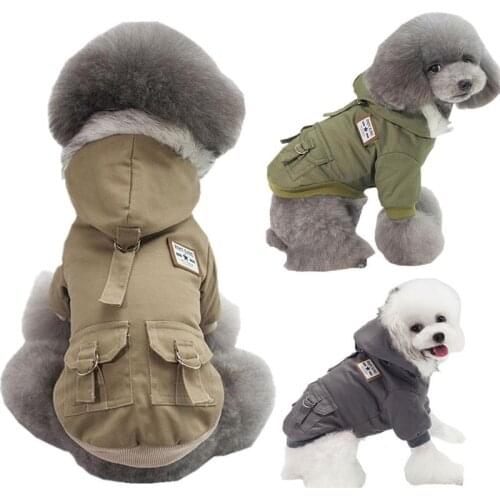 EXCELLENT ELITE SPANKER Dog Harness Autumn/Winter Coat Dog Clothes Cat Puppy Pet Vest Army Green Coat