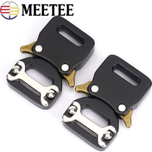 Meetee 2/5pcs ID14mm Metal Release Button Belt Buckle Bags Strap Side Clip Clasp Adjust Buckles DIY Bracelet Connection Hook