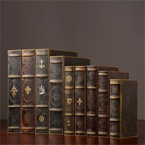 Retro Luxury Simulation Book Ornaments Fake Book Model Storage European-Style Simple Living Room Study Office Soft Decorations