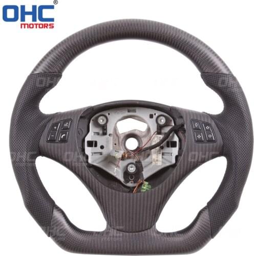 100% Real Matte Matt Resin Carbon Fiber Steering Wheel compatible for E82 E90 E87 E93 E92 3 series 1 Series M Performance