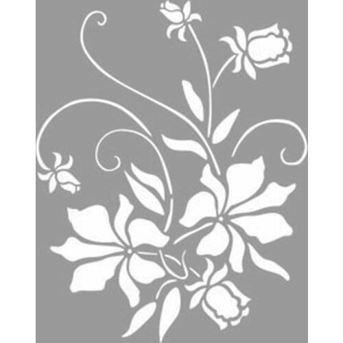 Lily Pattern Stencil Design, Painting Template 30x30 Cm, Walls, Tiles, furniture For Easy and Practical Pattern Application