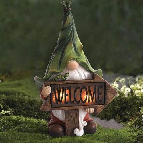 1pc Solar Power Garden Decoration Swedish Gnome Garden Yard Lamp Landscape Light Home Decor Ornament