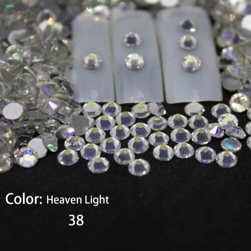 SS16-SS30 Heaven Light Rhinestones Back Flat Round Nail Art Decorations And Stones Non Hotfix Rhinestones Crystals for DIY