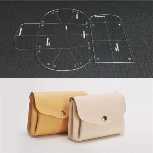 1 pcs Small handbag leather handcraft sewing mode acrylic template template Leather version DIY Women 12.5x103