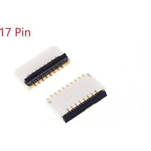 10 pcs FPC connector 17 Pin 0.3 mm pitch 0.9 mm height back flip type dual sided Top and Bottom Right Angle SMT PCB FH35C-17S