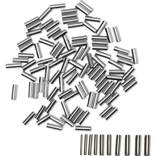 100PC Aluminum Round Copper Fishing Line Tube Crimp Sleeve Copper Tube Connector Sea Fish Tools Accessories 1.0-2.8mm