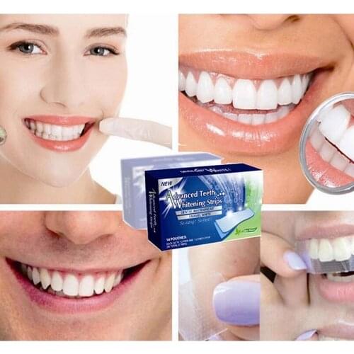 28Pcs/14PCS Gel Teeth Whitening Strips Oral Hygiene Care Double Elastic Teeth Strips Whitening Dental Bleaching Tools
