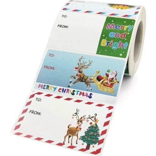 300pcs Merry Christmas Seal Label Stickers Santa Snowman Gift Packaging decor Name Tags Envelope sticker Small Business supplies