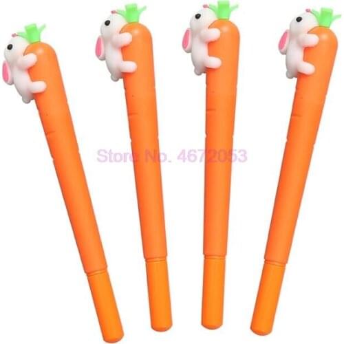 500pcs/lot Korean Stationery Creative Carrot Rabbit Gel Pens Kawaii Pen 0.5mm Gel Ink Pen