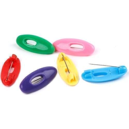 6pcs Oval Needle Muslim Headscarf Needle Scarf Buckle Scarf Pin Accessories Plastic Safety Pin Color Sewing Accessories