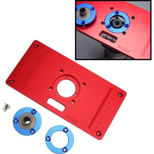 Aluminum Router Table Insert Plate w/ 2 Router Insert Rings For Woodworking Benches Router RT0700C red