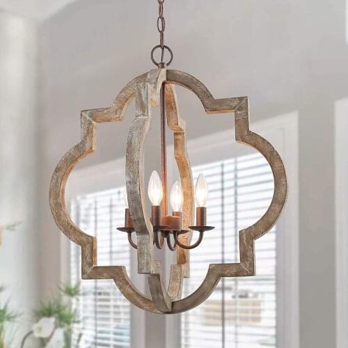 American simple solid wood chandelier retro entrance hallway corridor restaurant bedroom personality lamp