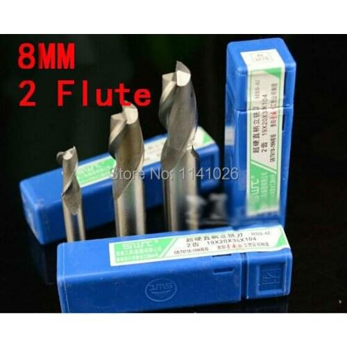Free Shipping 5pcs 8mm Two 2 Flute HSS & Aluminium End Mill Cutter CNC Bit (China (Mainland))