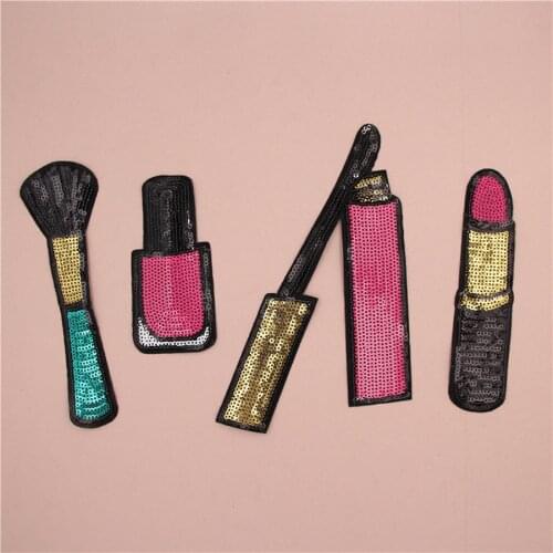 Makeup Tools Sequins Patches For Clothing Motif Applique Embroidered Sticker Iron On DIY Garment Kids Sewing Accessories BT135