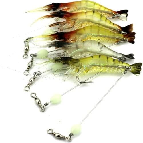 Nunatak Artificial shrimp Fishing Lure 3 PCS/Lot 7.6g 6.6cm 3 Color Plastic Soft Bait Artificial Bait