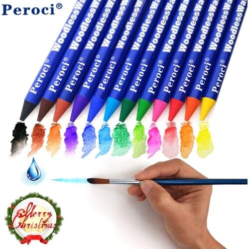 Fine Art 12 Premium Colored Pencils Watercolor lapis de cor Professional Woodless Water Soluble Colour Pencil Set for Painting