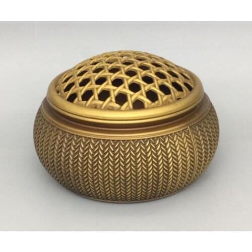 China brass net style Incense burner crafts statue