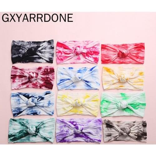 Baby Girls Korean Rainbow Tie Dye Headbands 2020 New Soft Summer Nylon Stretch Knot Hair Bands Head Wrap For Toddlers Newborn