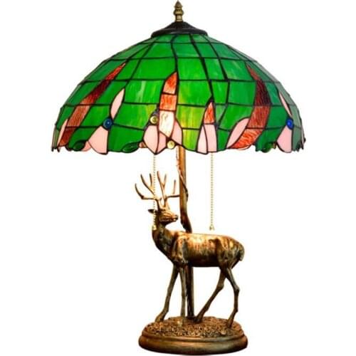 Creative Green Led Table Lamp Pastoral Country Glass Desk Reading Light Bar Bedroom Foyer Sofa Corner Lighting Fixture 1246