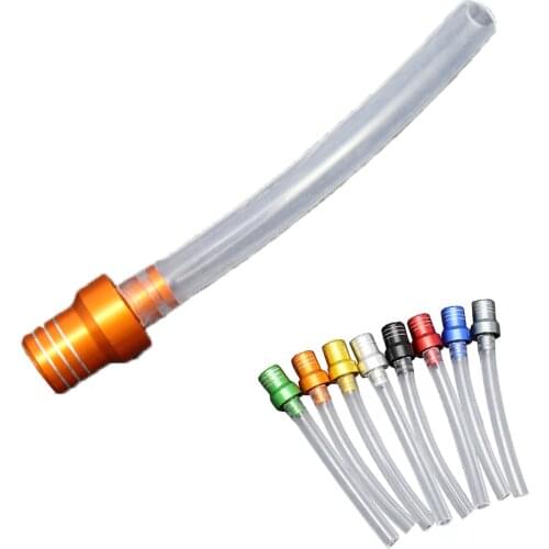 Motorcycle All-Terrain Vehicle Motor Gas Fuel Tank Cap Valve Vent Breather Hose Crystal Aluminum Alloy Tube Cap