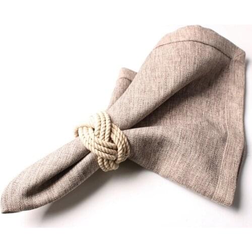 LBER 30Pcs Model Room Natural Jute Napkin Ring Rope Woven Napkin Buckle Linen Rope Napkin Ring for Wedding Christmas Party