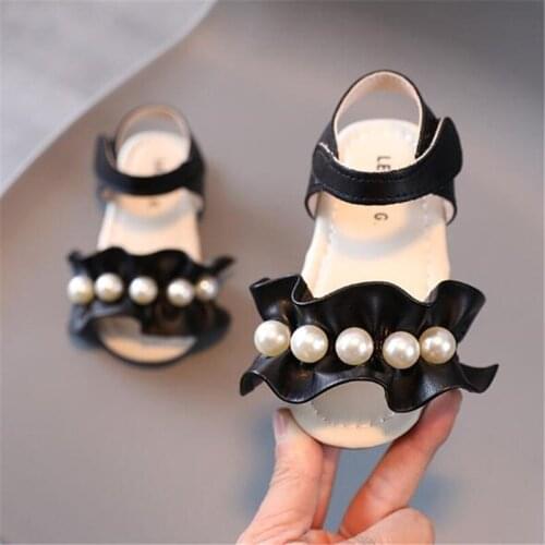 Summer girls sandals 2021 new childrens Roman shoes fashion Beaded princess shoes soft sole non slip girls beach shoes