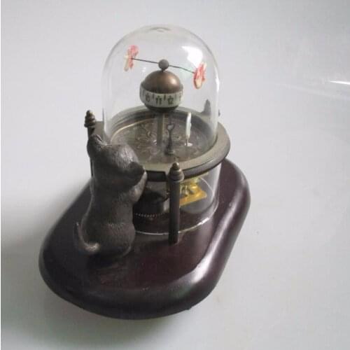 Best Gift!!! Christmas decorations for home+ Wedding decoration Collectible Chinese Bronze Mechanical clock with Wood Stand