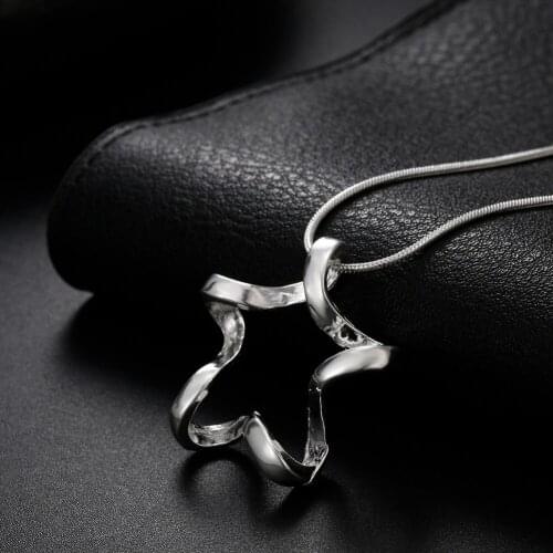 Fashion 925 Sterling Silver Necklace For Women Jewelry Classic Creative stars Pendant Christmas gifts Wedding