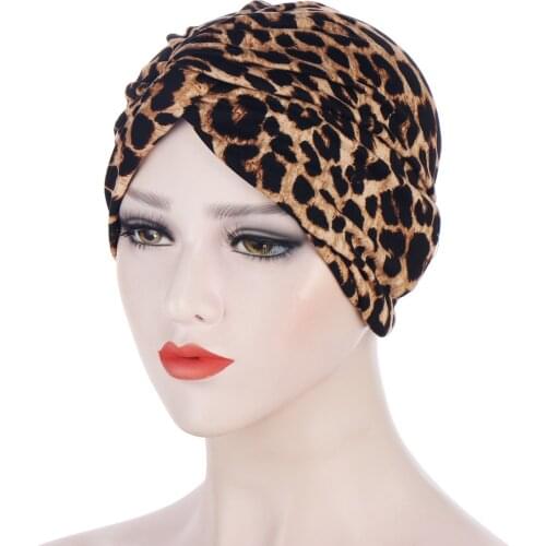 Muslim Women Printed Turban Hijab Twist Headscarf Bonnet Musulman Femme Islamic Head Wraps India Cap Ready to Wear Hijab Caps