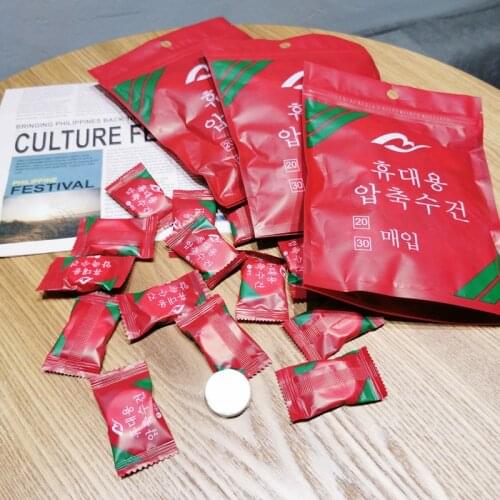 30 Pcs Disposable Pure Cotton Compressed Portable Travel Face Towel Water Wet Wipe Washcloth Napkin Outdoor Moistened Tissues