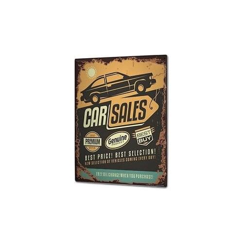 Tin Sign XXL Vintage Car Car Sales Metal Plate Plaque Large :12X 8/ 12X 6 Inches