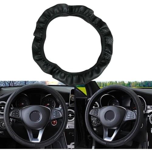 Braid On Steering Wheel Car Steering Wheel Cover With and Thread cover Diameter couvre Artificial leather Steering Needles G3W9