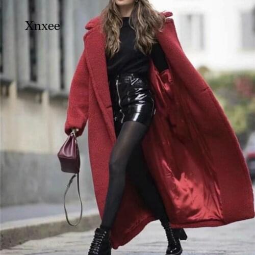 Boho Faux Fur Coats and Jackets Women Oversized Coat Fashion Turn-Down Collar Warm Fur Coat Women Winter Pink Overcoat New Tops