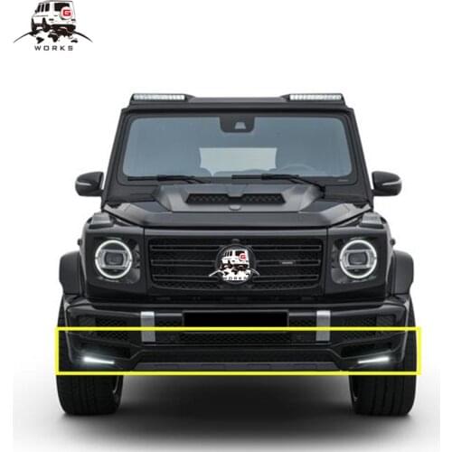 W463A G500 front lip for G-class W464 G500 2018-2019 to B-style PU G500 2018 front lip with LED