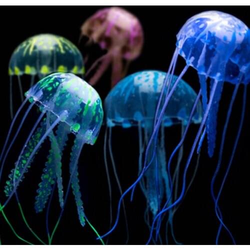 Swim Glowing Effect Artificial Jellyfish Aquarium Decoration Fish Tank Underwater Live Plant Luminous Ornament Aquatic Landscape
