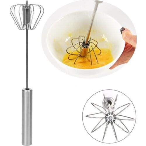Semi-Automatic Egg Beater Easy Foamer Rotate Hand Push Whisk 304 Stainless Steel Cake Blender Mixer Egg Stirrer Kitchen Tools