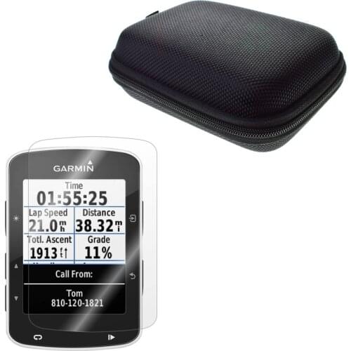 Clear LCD Screen Protector Guard Cover Film Skin + Protect Case Portable Bag for Mountain/Road Bike Cycling Garmin GPS Edge 520