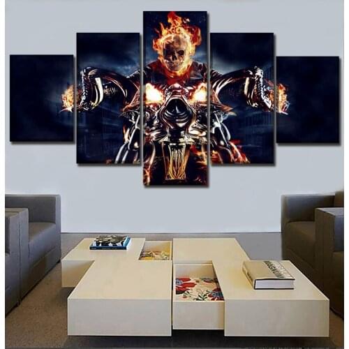 Clearance Sale DIY Diamond Painting Cross Stitch Mosaic patterns 5D Skull And Motorcycle Home Decor Diamond Embroidery 5 pcs set