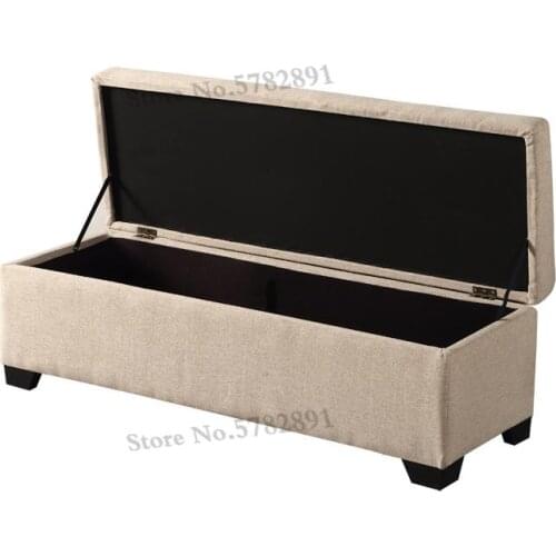 Customized Removable And Washable Fabric Rectangular Small Sofa Stool Storage Trial Change Shoe Stool Bench Clothing Store Long