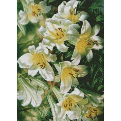 Needlework,Elegant Flowers Lily 14CT For Embroidery,DIY Sets Cross stitch kits,Arts Pattern Cross-Stitching Decor