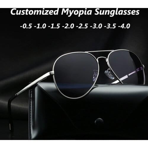 Fashion Mens Driving Polarized Myopia Sunglasses Women Chic Aviation Sun Glasses Prescription Nearsighted Lenses Sunglasses