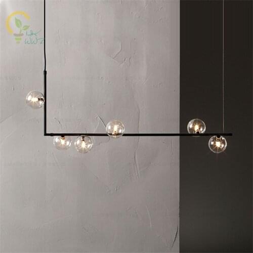 Nordic Design Glass Ball Led Pendant Lights Creative Art Molecule Hall Living Room Restaurant Suspension Light Fixtures