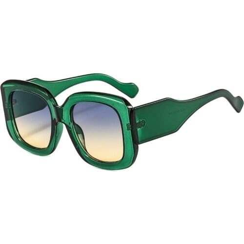 Unique Oversized One Piece Sunglasses Women Men High Quality Gradient Square Sun Glasses Female Big Shades Glasses UV400