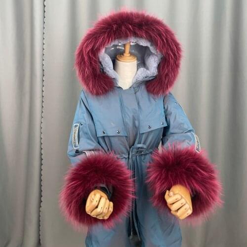 Real Raccoon Fur Collar Womens 100% Natural Fur Gray Collar Real Fur Shawl Raccoon collar Fur Scraves Rose purple