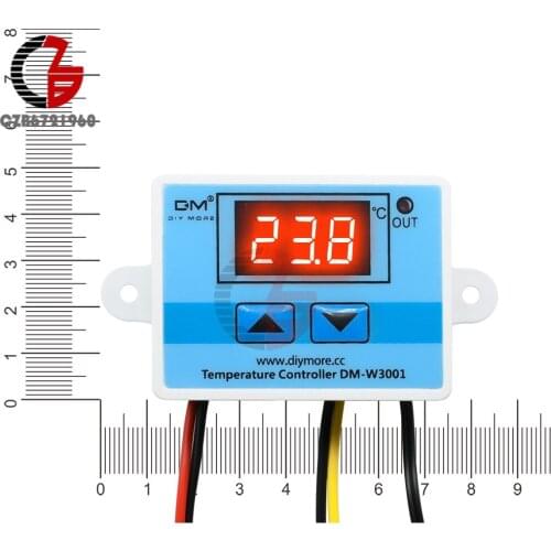 XH-W3001 W3001 DC 24V Digital LED Display Temperature Controller Thermometer Thermo Controller Switch with NTC Waterproof Probe
