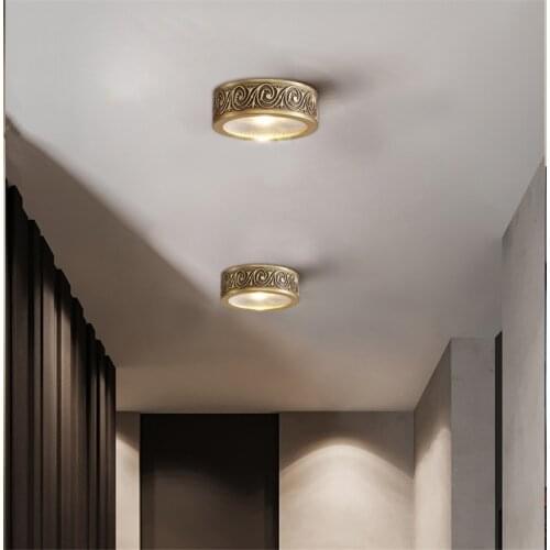 Bright Ring Led Ultra-thin Copper Ceiling Lights Living Room Bedroom Home Nordic Ceiling Lamps Luxury Corridor Aisle Lighting